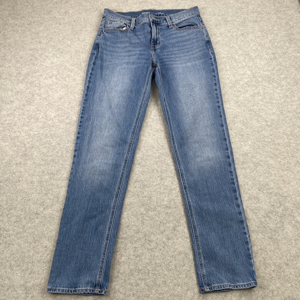 Old Navy Mid Rise Wow Boyfriend Jeans Womens 2 (29x29) Blue Straight Denim
